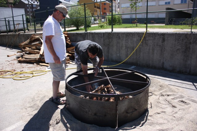 preparando el fuego